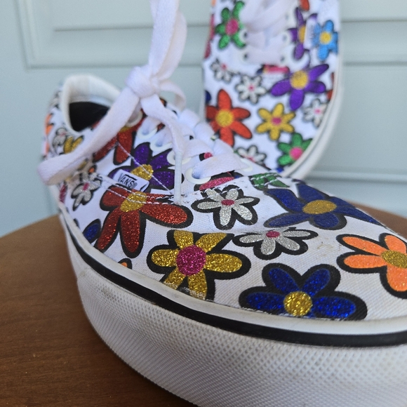 VANS Era Platform Glitter Daisies Stackform Sneakers - Picture 2 of 8